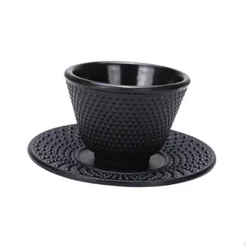 Чугунная чашка для чая с подставкой, кружка для кунг-фу для использования в офисе Leaf coaster