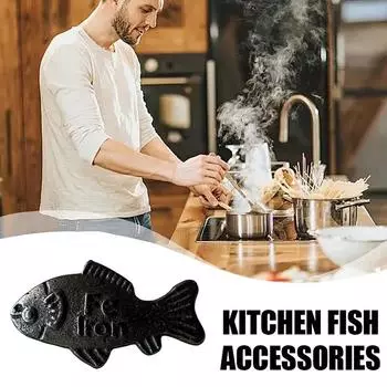 Чугунная кухонная утварь «Рыба и птица» – Натуральная добавка железа для еды, Эффективный и безопасный кухонный инструмент, Снижает риск дефицита чёрный