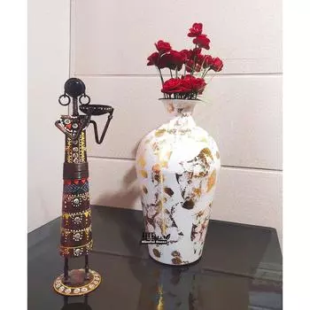 Чугунная металлическая ваза для цветов для домашнего декора и гостиной, винтажный антикварный декор