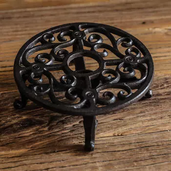 Чугунный чайник, грелка, нержавеющий чайник, нагревательный держатель, основание, изящный подогреватель чашек для посуды для вечеринки Round with Handle