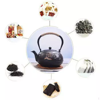 Чугунный чайник, традиционный чайник, 1200 мл, рассыпной чай, черный