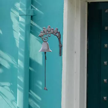 Чугунный дверной звонок, дверной звонок в виде птицы, настенный уличный обеденный колокольчик, подвесное украшение для входа