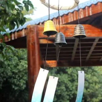 Чугунный пейзажный колокол Креативный Благословенный колокол Подвесной настенный декор Украшения Колокольная комната 2