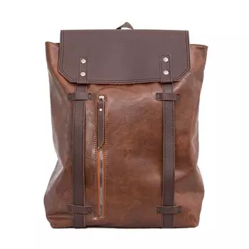 Chujiangnan Couple s British Style Leather Backpack Brown