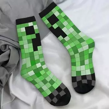 Чулки Creeper, парные зеленые камуфляжные носки, мягкие забавные носки для бега на осень, нескользящие носки на заказ, подарок на день рождения One Size