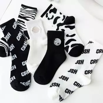 Чулки детские среднего размера мужские дезодорирующие хлопковые носки, модные белые парные чулки спортивные One Size