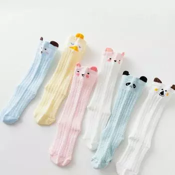 Чулки для маленьких девочек, чулки до колена, тонкие чулки с милым бантом S зелёный