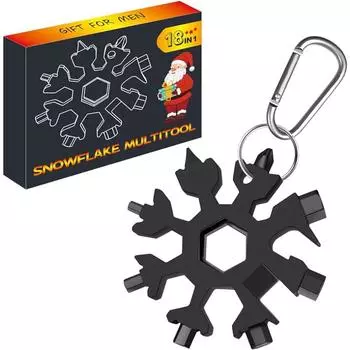 Чулки для мужчин, подарки, многофункциональный инструмент «Снежинка 18 в 1», рождественские подарки, подарки на день рождения для мужчин, дедушка, папа, крутые гаджеты чёрный