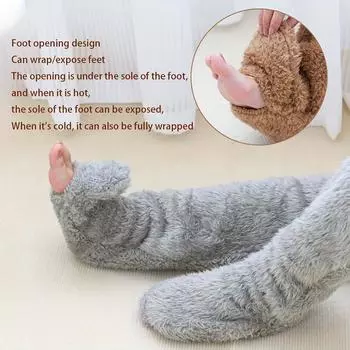 Чулки Fuzzy Teddy Thigh, мягкие термочулки выше колена для осени и зимы, женские чулки и чулочно-носочные изделия розовый