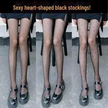 Чулки из белого шелка с бантом в горошек - женские тонкие колготки в стиле Лолита на весну/лето OPP Bag