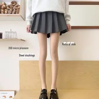 «Чулки из нейлона и стали телесного цвета 20D — тонкие, нескользящие, с защитой от зацепов, для женщин на весну/осень» Fair skin. No withdrawal required