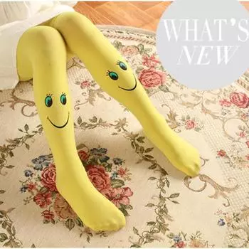 Чулки с милой улыбкой и рисунком, детские мягкие бархатные балетные колготки, колготки принцессы для девочек