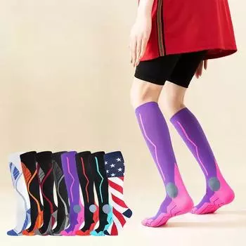 Чулки с высокой компрессией бедра 20–30 мм рт.ст., носки с закрытым носком для женщин и мужчин S