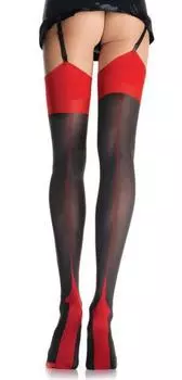 Чулки Santina - Черно-красные TU прозрачный
