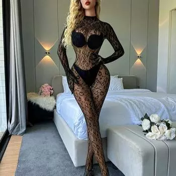 Чулки, сексуальное нижнее белье, прозрачный боди, женская сетчатая одежда, женский комбинезон, прозрачная эластичная сетчатая кружевная пижама S