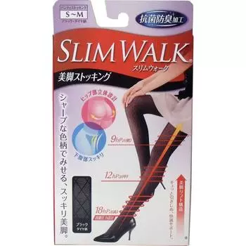 Чулки Slim Walk Beautiful Legs Размер Black Diamond Pattern SM (SLIM WALK, колготки, SM)