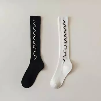 Чулки женские JK японский стиль однотонные длинные носки женские чулки JK Лолита милые девушки кавайные милые гольфы чулки чёрный