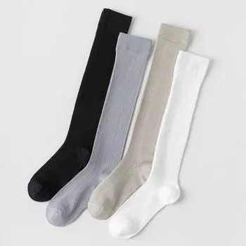 Чулки женские летние ультратонкие прозрачные дышащие гольфы чулки JK школьные женские однотонные черные белые длинные носки белый