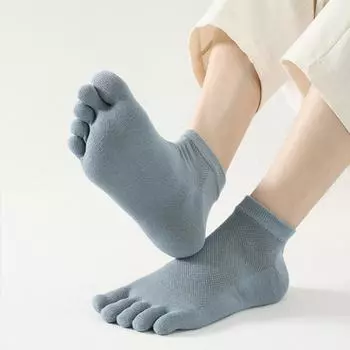 Чулочно-носочные изделия для мужчин, сетчатые носки с пятью пальцами, спортивные носки, мужские носки с пятью пальцами, эластичные для бега белый