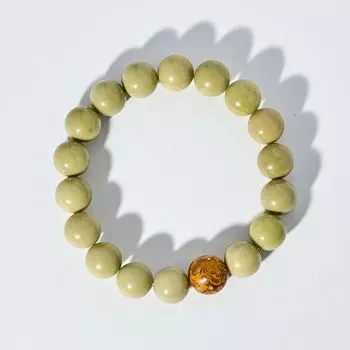 Chunche Natural Alashan Bracelet Big Paint Beads Bracelet Bracelet for Men and Women Same Style All-Matching Minimalist Girlfriends Jewelry 16cm Green Wood