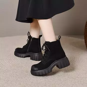 Chunky Boots Short Boots Martin Boots 35 чёрный