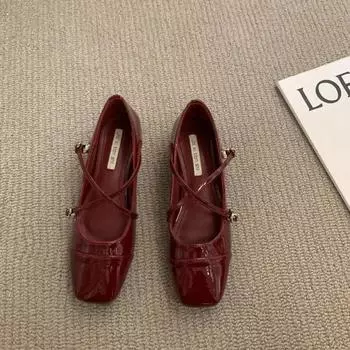 Chunky Heel Silver Mary Jane Shoes Square Toed Single Women s Shoes 2024 New Spring Belt Buckle Shoes for Women Zapatos De Mujer 35