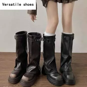 Chunky Knee High Boots Women Fashion Ladies Side Zippers Knight Long Boots New Autumn Winter Women s Shoes 35
