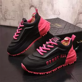 Chunky Sneaker Men Designer Lightweight Breathable White Shoes Fashion Casual Microfiber Leather Height Increased Platform Shoes 38