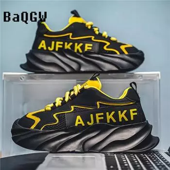 Chunky Sneaker Men Designer Running Shoes Fashion Casual Letter Patchwork Mesh Breathable Height Increased Flat Platform Shoes 39