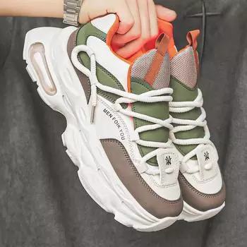 Chunky Sneaker Plus Size 45 Men Designer Sport Shoes Fashion Casual Leather Mesh Breathable Height Increased Flat Platform Shoes 39