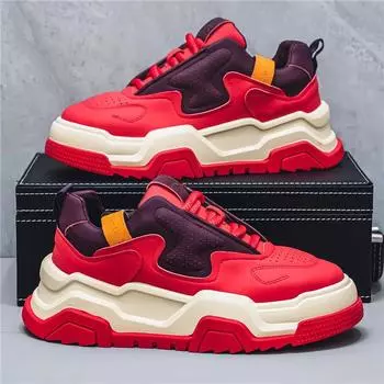 Chunky Sneakers Men Designer Board Shoes Fashion Casual Microfiber Leather Breathable Height Increased Flat Platform White Shoes 39
