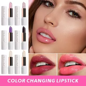 Чувствительная к температуре, меняющая цвет блестящая губная помада, стойкая увлажняющая, проявляющая цвет, увлажняющая губная помада, блеск для губ с мелкими блестками One Size