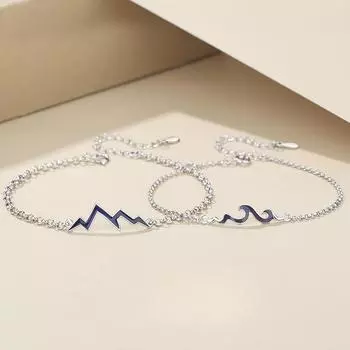 Чувствительный к температуре, меняющий цвет, любовная клятва, браслет из стерлингового серебра 925 пробы, пара для мужчин и женщин, серебряный браслет Ins Cold Wind 925