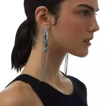 Чувство дизайна, Длинные серьги-кисточки в форме пули, Легкий роскошный темперамент, Серьги, Крутой стиль, Женские серьги