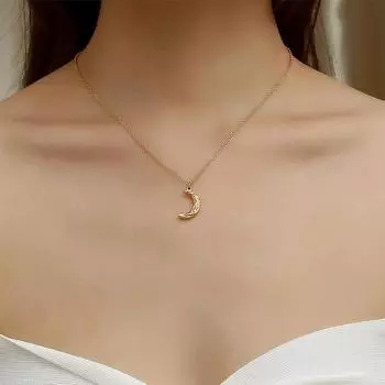 Чувствуя себя новым, модным и простым, ожерелье с подвеской в виде квадрата/волны/полумесяца из титановой стали 18-каратного золота для женщин, модное