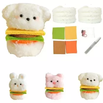 chuxinmy mold doll mall kit Щенок/кролик/свинья в форме бургера щенок котенок лиса белка ежик орангутанг медведь Материалы для моделирования гибкие изделия ручной работы