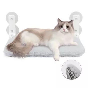 Чужой питомец кошка окно присоска складной кот легко для всех легко для помещений грузоподъемность около 25 кг ворс гамак, кровать, подвесной, тип, серый