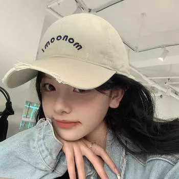 Чжао Рут письмо стирать и изношенное лицо маленькая вышитая бейсболка пара уличная универсальная глубокая кепка прилив Adjustable