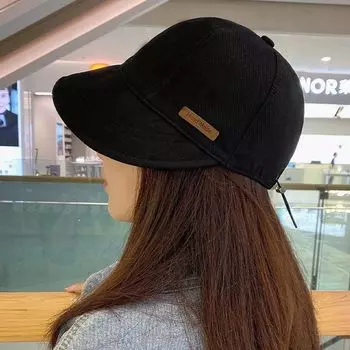 Чжао Рут та же шляпа ретро-патч большая окружность головы панама осень новое лицо маленькая кепка женщина M56-58cm синий