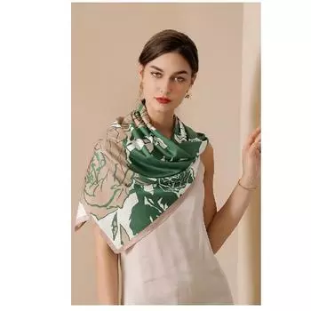 CIC женские саржевые атласные полиэстеровые шелковые квадратные шарфы с ощущением квадратного волоса, весенние 90*90CM жёлтый