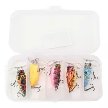 Cicada Fishing Lures Life Like Swimbait Fishing Bait Set with Storage Box for Presnowater Salowater