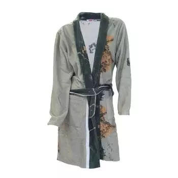 Ciciten 23C06 Зимний длинный флисовый женский халат с карманами и узором