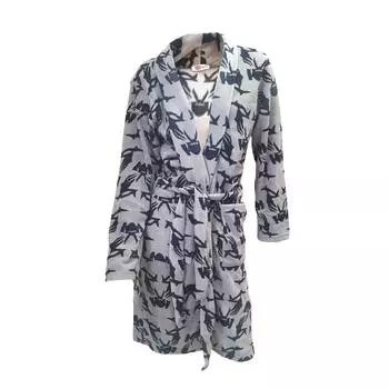 Ciciten 23C12 Зимний длинный флисовый женский халат с карманами и узором