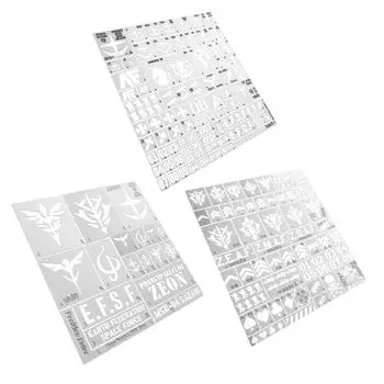 [Cicogna] Gunpla Paint Spray Marking Template Stencil Sheet Пластиковая модель Airbrush Diorama C02076 (Набор из 3 шт. [Тип A + Тип B + Тип C])