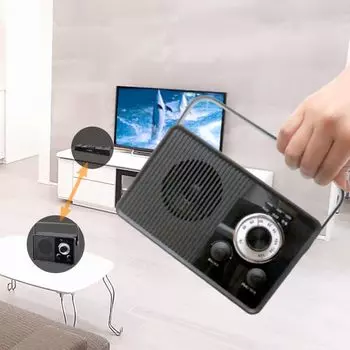 CICONIA Wireless TV Speaker Black Wide FM Radio Function Transmitter Receiver Included Ear Speaker Hand Speaker CMT-2209 Built-in