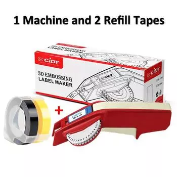 Cidy M1610 DIY Ручной принтер для этикеток с 2 рулонами сменной тисненой ленты для Dymo Organizer Xpress 1610 Машина для изготовления этикеток для тиснения 1 Machine and 2 Tape