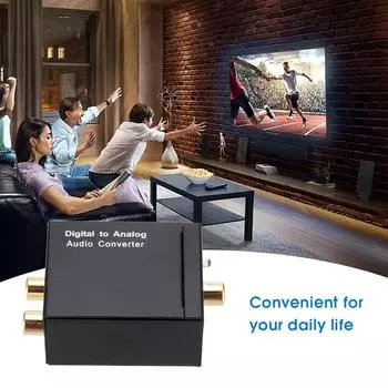 Цифро-аналоговый аудиоконвертер 3,5 мм, оптоволоконный коаксиальный сигнал-аналоговый аудиоадаптер чёрный