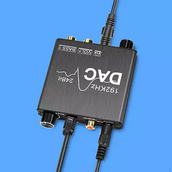 Цифро-аналоговый аудиопреобразователь 192 кГц, ЦАП, оптический 24,5-мм разветвитель, адаптер 3/, мощный бас