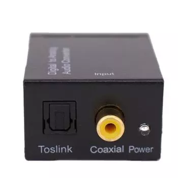 Цифро-аналоговый преобразователь Коаксиальный или Toslink Цифровой аудиосигнал в аналоговый L/R Audio Digital чёрный