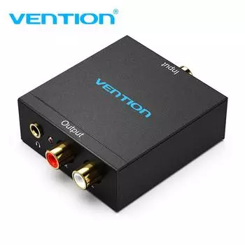 Цифро-аналоговый преобразователь Vention DAC Digital SPDIF Оптико-аналоговый преобразователь L/R RCA для PS3 HD DVD PS4 TV Домашний кинотеатр чёрный